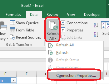 How do we connect a Microsoft Excel to SQL Server