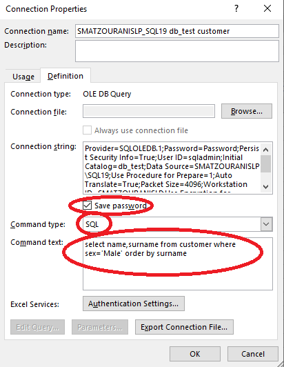 Πώς συνδέουμε ένα Microsoft Excel με τον SQL Server