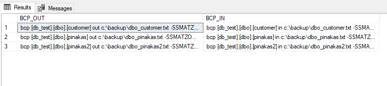 How to export / import entire database using bulk copy (bcp) in SQL Server