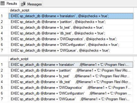 Πώς κάνουμε μαζικά detach / attach βάσεις δεδομένων στον SQL Server