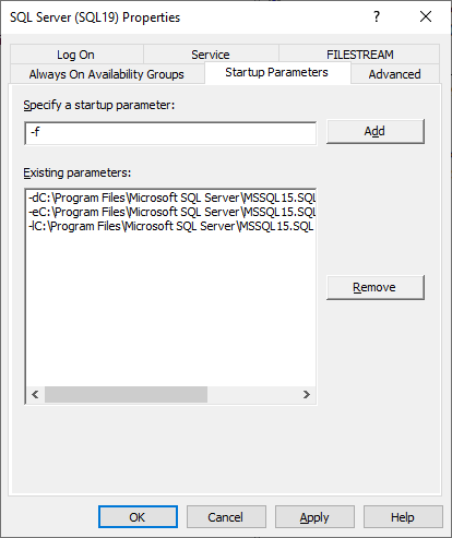 Πώς συνδέομαι στον SQL Server όταν δεν μπορώ να συνδεθώ με άλλον τρόπο (DAC, lost password, missing sysadmin)