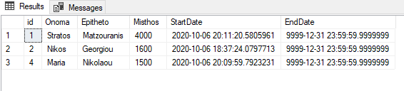 Πώς μπορούμε να δούμε την ιστορική εικόνα ενός πίνακα στον SQL Server με χρήση Temporal Tables (a.k.a. Row Versioning)