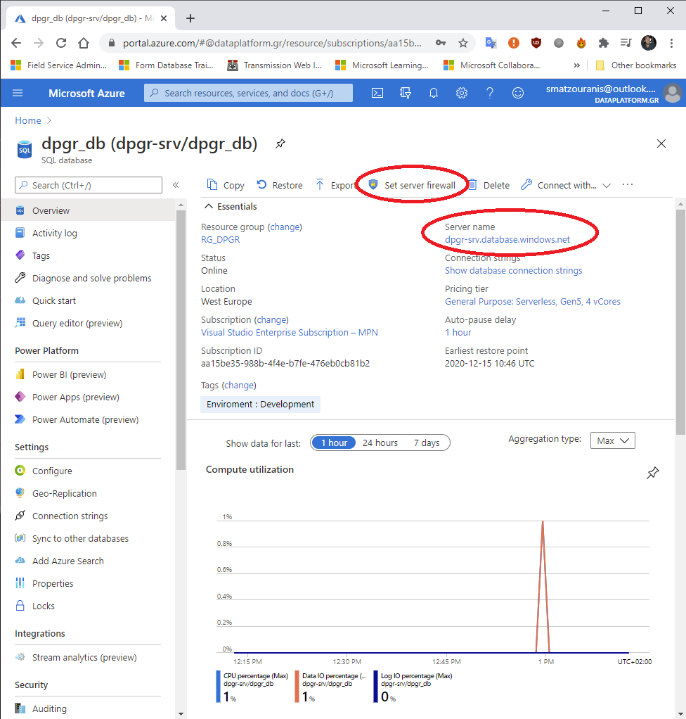 Πώς δημιουργούμε μία απλή βάση δεδομένων σε Azure SQL Database