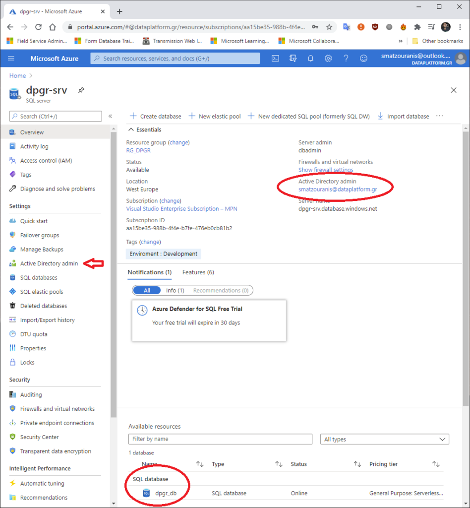 How we create a simple database in Azure SQL Database