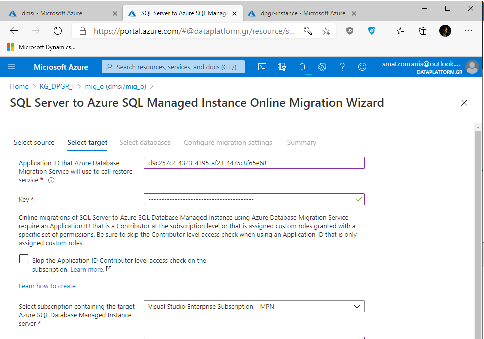 Πώς κάνουμε online migration ένα instance από on-premise σε Azure Managed Instance στο Cloud (Azure Database Migration Service)