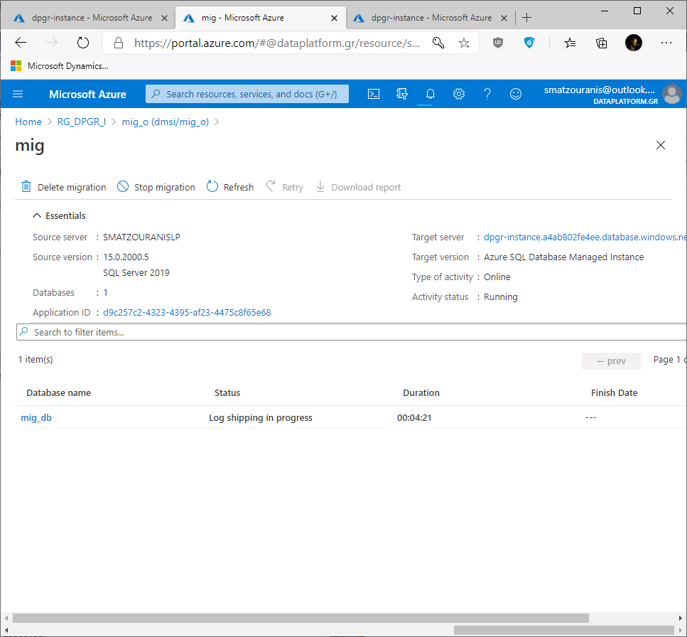 Πώς κάνουμε online migration ένα instance από on-premise σε Azure Managed Instance στο Cloud (Azure Database Migration Service)