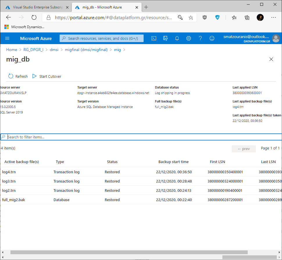 Πώς κάνουμε online migration ένα instance από on-premise σε Azure Managed Instance στο Cloud (Azure Database Migration Service)