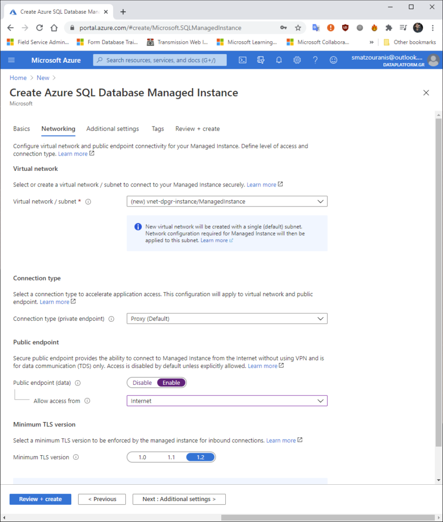 Πώς δημιουργούμε ένα SQL Managed Instance στο Azure