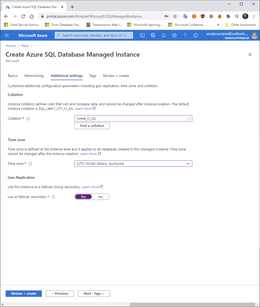 Πώς δημιουργούμε ένα SQL Managed Instance στο Azure