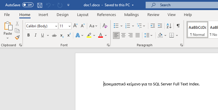 Πώς μπορούμε να κάνουμε αναζήτηση κειμένου σε έγγραφα που βρίσκονται αποθηκευμένα σε πίνακα της βάσης δεδομένων στον SQL Server με τη χρήση Full-Text Index