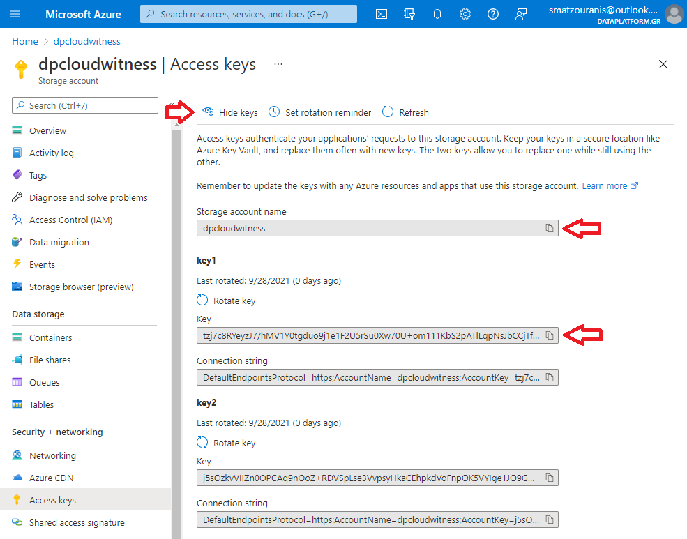 Πώς ορίζουμε ένα Azure Storage Account ως Cloud Witness σε Windows Failover Cluster Quorum