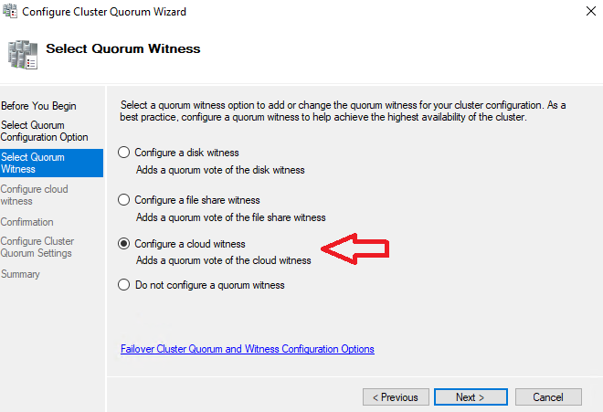 How we set an Azure Storage Account as a Cloud Witness in Windows Failover Cluster Quorum