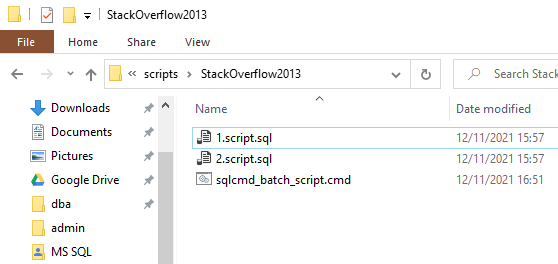 How can we run multiple SQL Scripts in SQL Server from within Windows with batch script