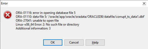 Πώς επαναφέρουμε datafiles ενώ βρίσκεται σε λειτουργία η Oracle Database