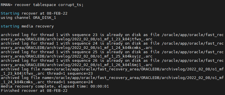 Πώς επαναφέρουμε datafiles ενώ βρίσκεται σε λειτουργία η Oracle Database