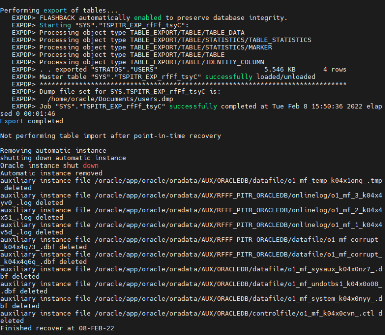 How to restore a table to a specific point in time in Oracle Database