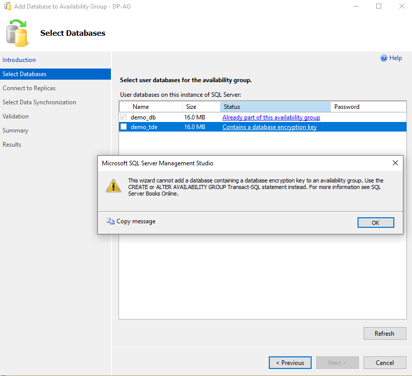 Πώς προσθέτουμε μία βάση δεδόμένων που έχει ενεργοποιημένο TDE Encryption σε SQL Server Always On Availability Group