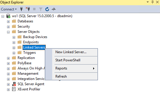 Πώς μπορούμε να συνδέσουμε SQL Server με άλλον SQL Server instance με χρήση Linked Server